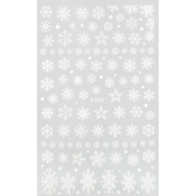BIO NAILS nálepka Vločky F897 biela
