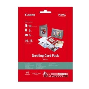 Canon Хартия Canon Greeting Card Pack (GCP-101) with photo paper 10x15 cm, 10 sheets, BS0775B077AA