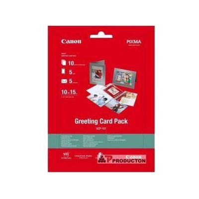 Canon Хартия Canon Greeting Card Pack (GCP-101) with photo paper 10x15 cm, 10 sheets, BS0775B077AA