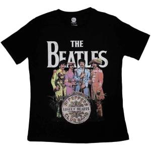 The Beatles Sgt Pepper Black S Дамски Риза (BT01LB01)