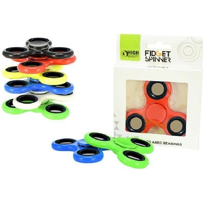 Fidget Spinner kov plast 7cm žlutý