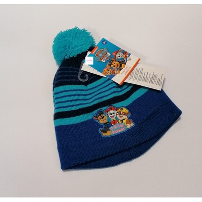 Setino chlapecká čepice s bambulí Tlapková patrola tmavě modrá