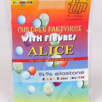 Image 1 of Детски фигурален чорапогащник в оранжево с райе