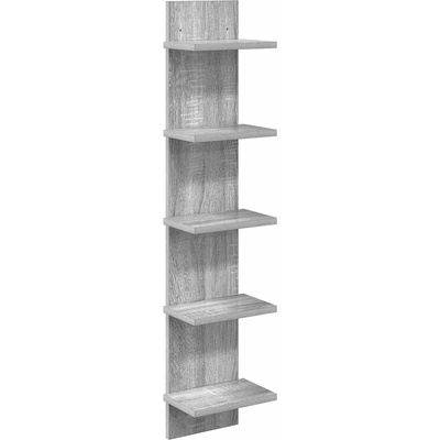 vidaXL Стенен рафт Сив Сонома 22 x 15 x 100 см Инженерна дървесина (8012430)