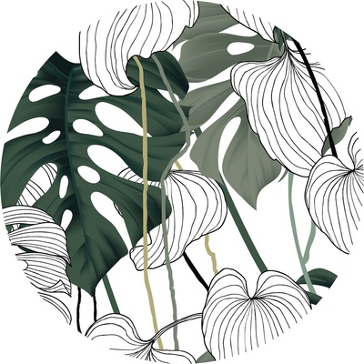 AG Design CR3323 Samolepicí vliesová fototapeta Vector Leaves rozměry 140 x 140 cm