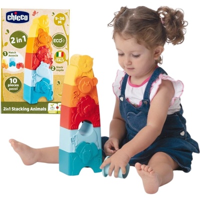 CHICCO Skladačka a vkladačka Zvieratká Eco+ 2v1