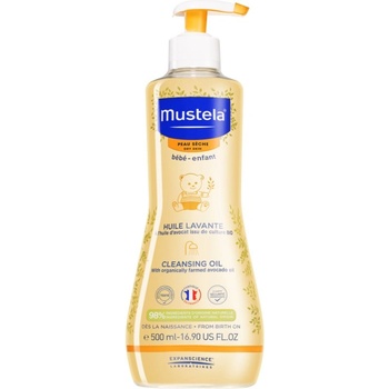 Mustela Bébé Dry Skin почистващо олио за деца от раждането им 500ml