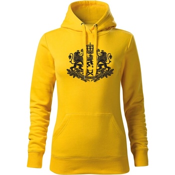 Image 1 of DRAGOWA дамски суитшърт с качулка Герб на България, жълт (37476)