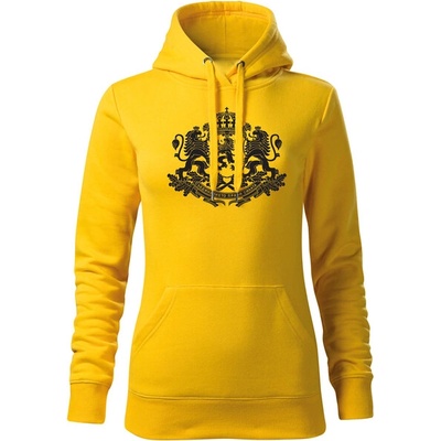 DRAGOWA дамски суитшърт с качулка Герб на България, жълт (37476)
