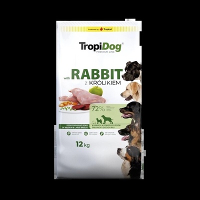 Tropidog Premium Adult Medium & Large s králíkem a rýží 12 kg