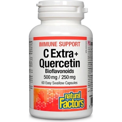 Natural Factors Immune Support C Extra 500 mg + Quercetin 250 mg 60 капсули | Natural Factors (1398 NF)