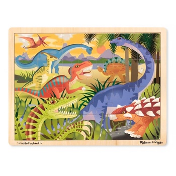 Image 1 of Melissa & Doug - Дървен пъзел в рамка - Динозаври - 24 части