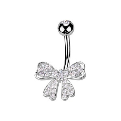 Šperky4U piercing do pupíku mašlička WP0078