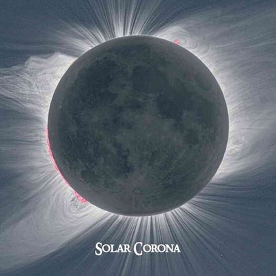 (D) 3D pohľadnica štvorec Solar Corona