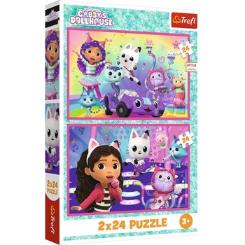 Trefl Детски пъзел Trefl от 2 x 24 части - Игра с Габи (34433)