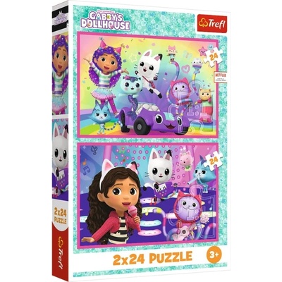 Trefl Детски пъзел Trefl от 2 x 24 части - Игра с Габи (34433)