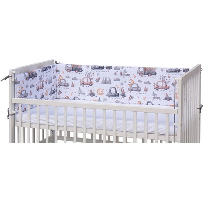 Scarlett Mantinel do postýlky 4dílný Autíčka šedá