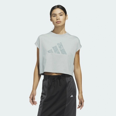 adidas dámske crop top tričko čierne