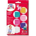 FIMO Комплект глина, 6x42 g, за горене, за момичета, FIMO "Kids Color Pack", 6 различни цвята 8032-02 (8032-02)