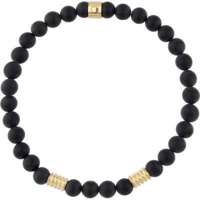 Manoki korálkový náramek Alessio onyx BA1064B Černá