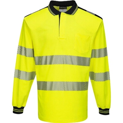 Portwest T184 PW3 L/S Reflexná polokošeľa žltá/čierna 4XL