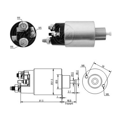 Spínač startéru Mitsubishi M2T13081