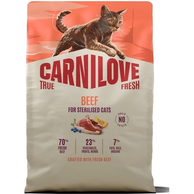 CARNILOVE TRUE FRESH CAT DRY BEEF for sterilised adult all BREEDS 2 kg