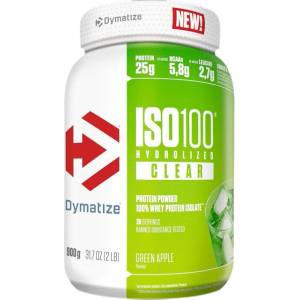 Dymatize ISO 100 Hydrolyzed Clear Whey Protein | СРОК НА ГОДНОСТ: 31.08. 2026 [900 грама] Зелена ябълка
