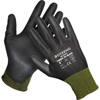 DYKENO fabric pu black 003-k09 / Ръкавици с покритие от текстил - черни 5 (003-k09-05)