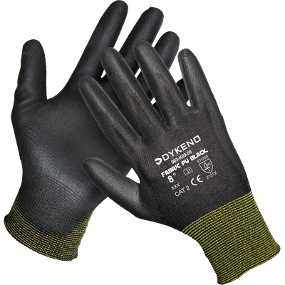 DYKENO fabric pu black 003-k09 / Ръкавици с покритие от текстил - черни 5 (003-k09-05)