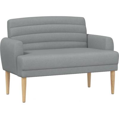 vidaXL Двуместен диван с копчета Светлосиво 116 x 67 x 80 см Текстил (42041775)