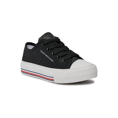 Tommy Hilfiger Кецове Low Cut Lace-Up Sneaker T3A9-33185-1687 M Черен (Low Cut Lace-Up Sneaker T3A9-33185-1687 M)