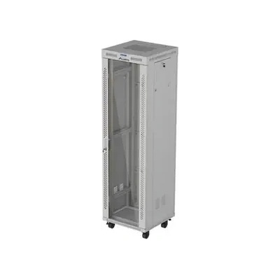 Lanberg Комуникационен шкаф, Lanberg Rack Cabinet 19" Free-Standing 42U/600X600 (FlAT Pack) With Glass Door LCD Grey V2 (FF01-6642-12SL)