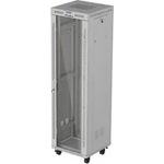 Lanberg Комуникационен шкаф, Lanberg Rack Cabinet 19" Free-Standing 42U/600X600 (FlAT Pack) With Glass Door LCD Grey V2 (FF01-6642-12SL)
