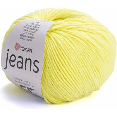 YarnArt pletací / háčkovací příze JEANS 58 neonově žlutá, jednobarevná, 50g/160m