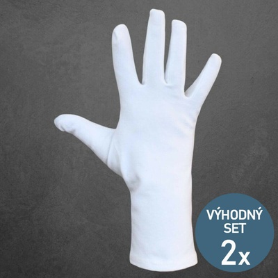 Knitva pánské bavlněné rukavice s pečující úpravou 2 páry bílé – Zboží Mobilmania