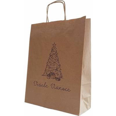 Harmanec-Kuvert Papierová taška hnedá Vianoce 32+12x41cm 25ks Balenie: 25 ks