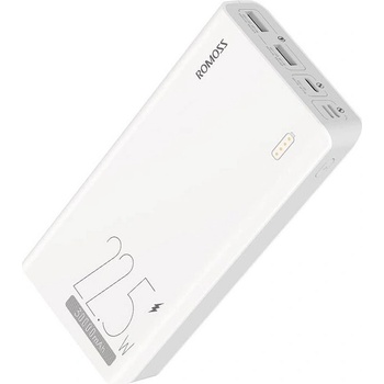 ROMOSS SENSE8F Fast Charging Power Bank 22.5W 30000 mAh - външна батерия с два USB-A и един USB-C изходи и технология за бързо зареждане (бял)