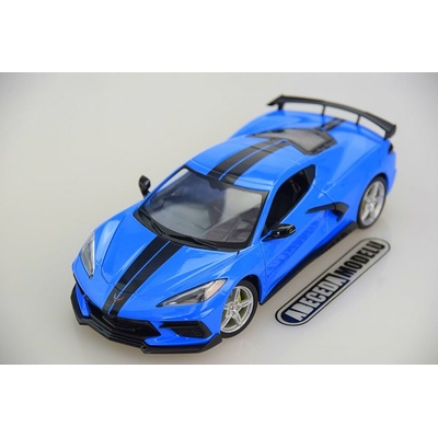 Maisto 2020 Chevrolet Corvette Stingray Coupe HIGH WING modrá 1:18 – Zboží Dáma