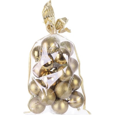 MagicHome Baňky Vánoce 20ks 6cm zlaté na vánoční stromeček