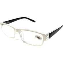 Berkeley Dioptrické okuliare na čítanie plastové biele čierne chrániče MC2062