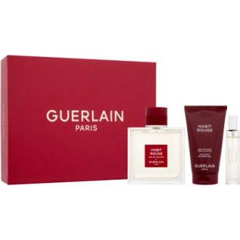 Guerlain Habit Rouge подаръчен комплект: EDT 100 ml + EDT 10 ml + душ гел 75 ml за мъже