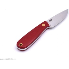 Brisa Necker 70-Red micarta 12C27 Flat Sheath Necker 70 Leather BRS