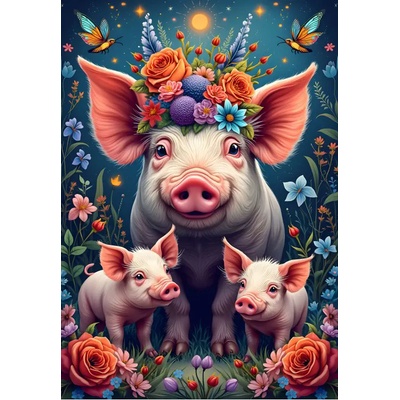 Alipson Puzzle - Puzzle Pig Family out for a Walk - 1 000 piese