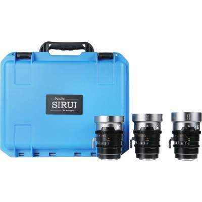 SIRUI IronStar T1.9 1.5x Anamorphic Full Frame Cine Lenses 35mm + 45mm + 60mm (PL/EF Interchangable Mount) Flare: Blue
