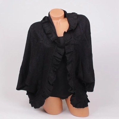 Кашмирено болеро в черно с къдрички