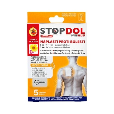 Pharmadoct Stopdol Náplasti proti bolesti s Arnikou 9 x 14 cm 5 kusů