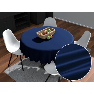 Biante satén okrúhly obrus polyesterový Satén LUX-047 Námornícka modrá Ø 100 cm