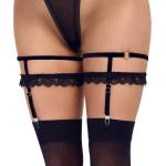 Cottelli Collection Velvet & Delicate Lace Suspender Garters 2460939 Black S/M