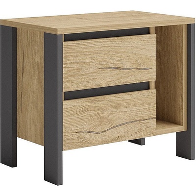 Голд - Аполо Нощно шкафче СОРЕНТО дясно голд силвърджак и графит